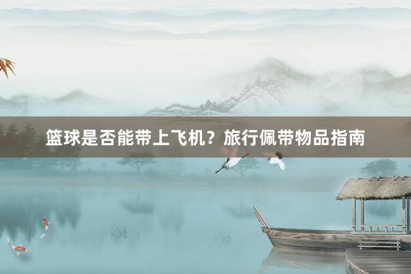 篮球是否能带上飞机？旅行佩带物品指南